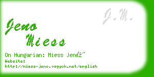 jeno miess business card